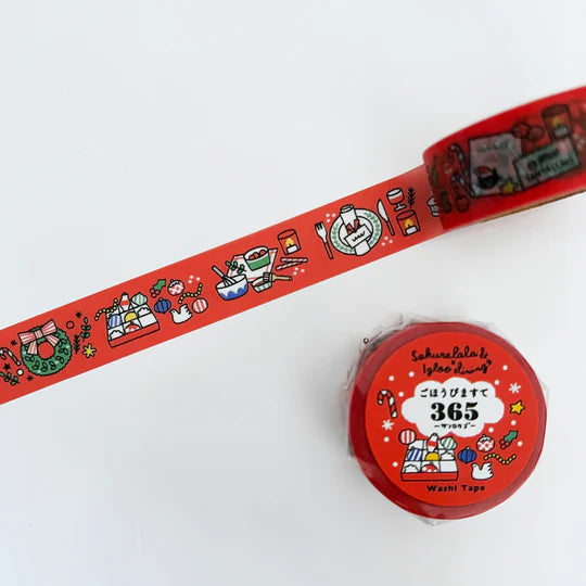 Limited Quantity Sakuralala 365 Washi Tape - Holiday Table