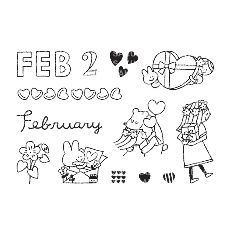 Igloo Dining 365 Clear Stamps - February (3" x 4")