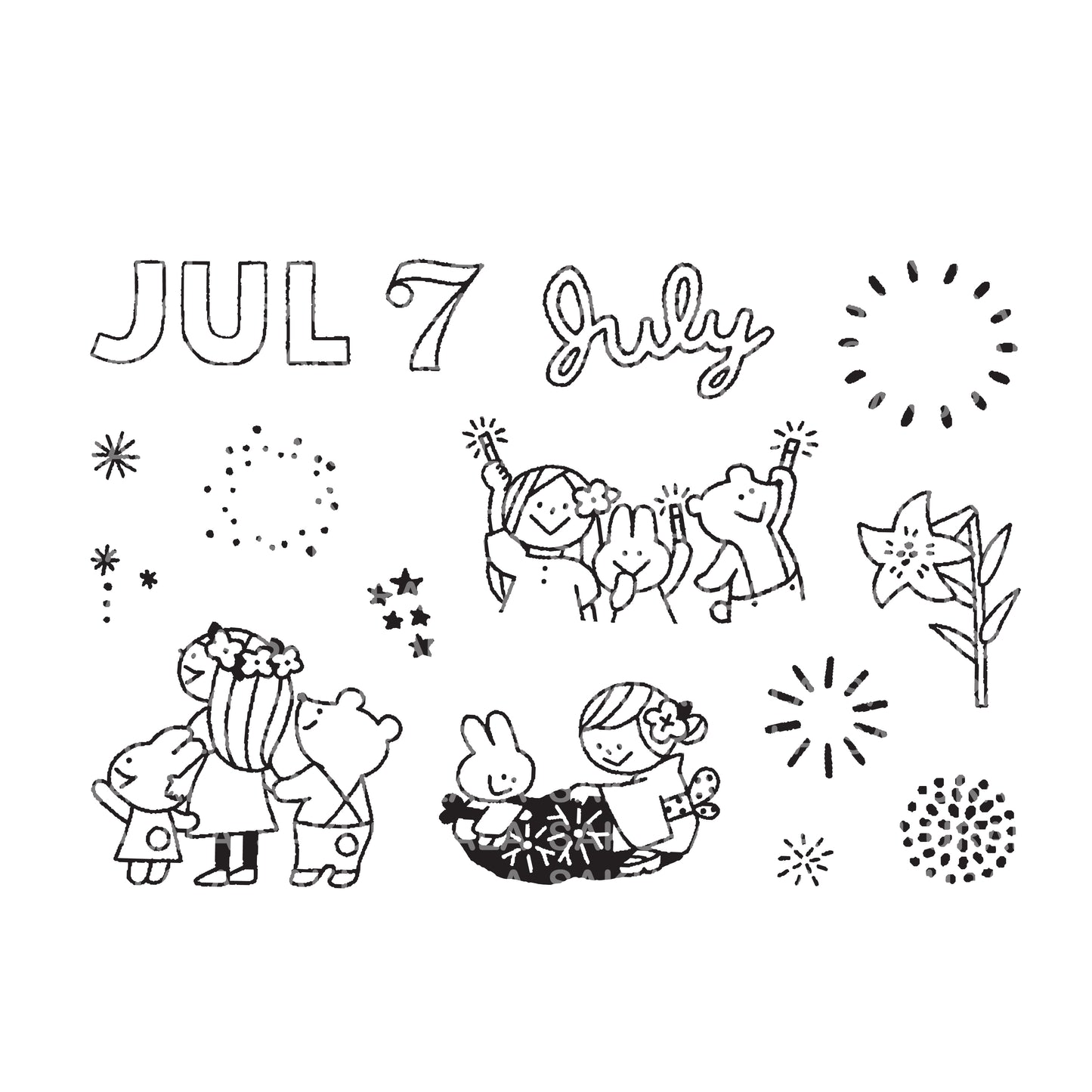 Igloo Dining 365 Clear Stamps - July (3" x 4")