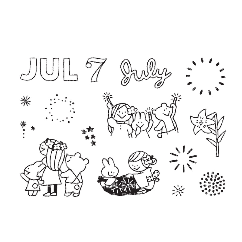 Clear Stamps - July (3" x 4")