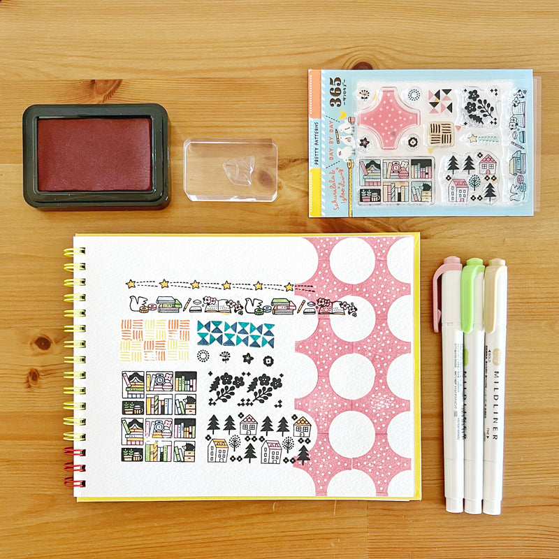 365 Clear Stamps - August Set with stickers