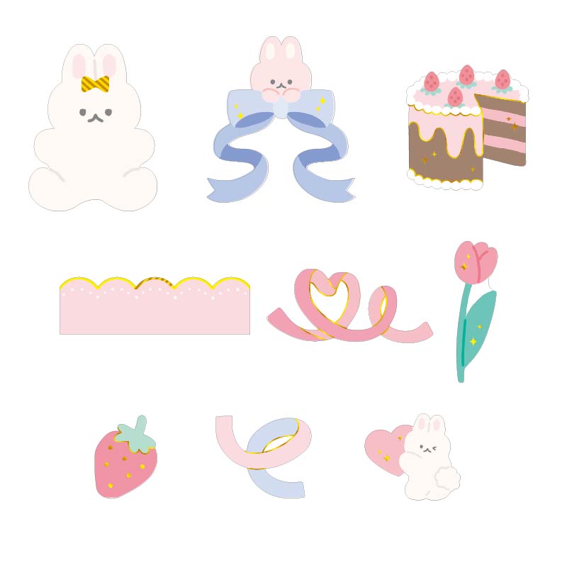 Flake Stickers - Fluffy Bunny
