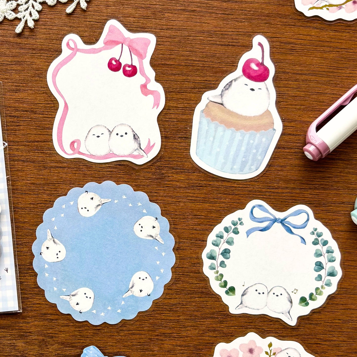 MILINA / Flake Sticky Note - Love Long-tailed Tit