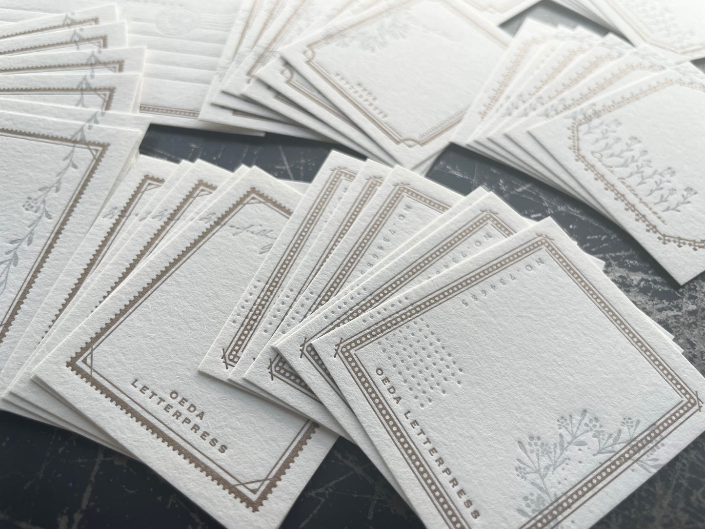 Letterpress Card Set - Mellow Silver