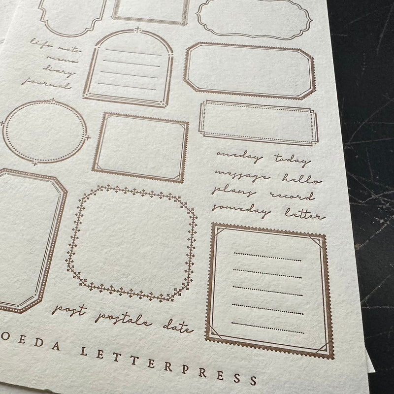 Letterpress Sticker Sheet - Frames