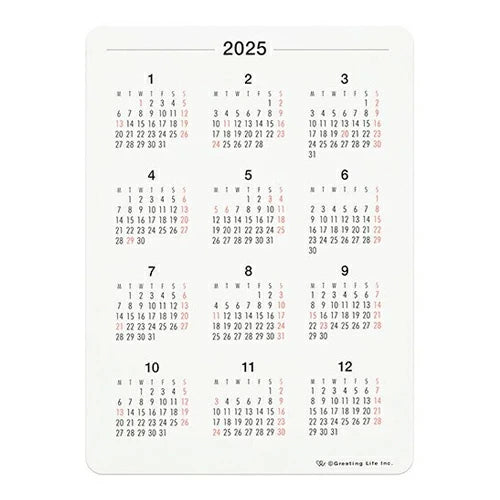 2015 Monthly Calendar Stickers - Plain (A5 Size)