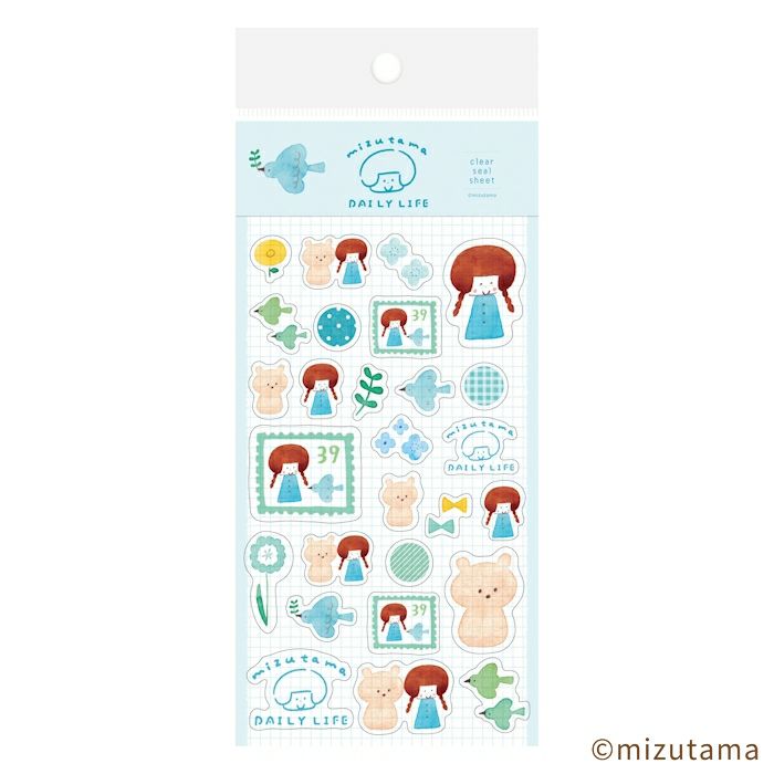 mizutama Limited Edition Stickers - Happy Blue Bird