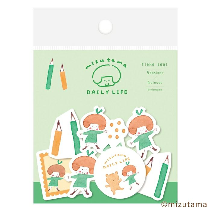 mizutama Limited Edition Flake Stickers - Happy Stationery