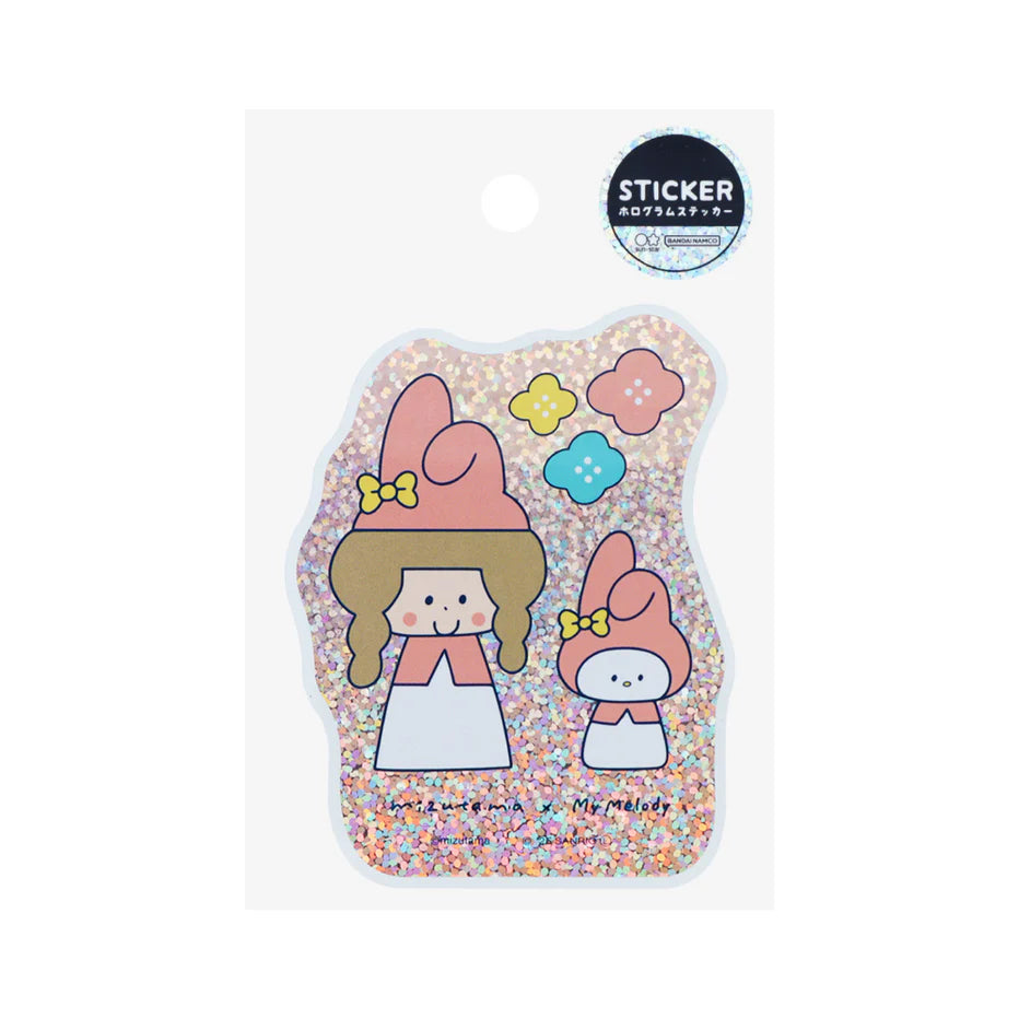 Limited Edition Vinyl Shiny Hologram Sticker - mizutama x My Melody