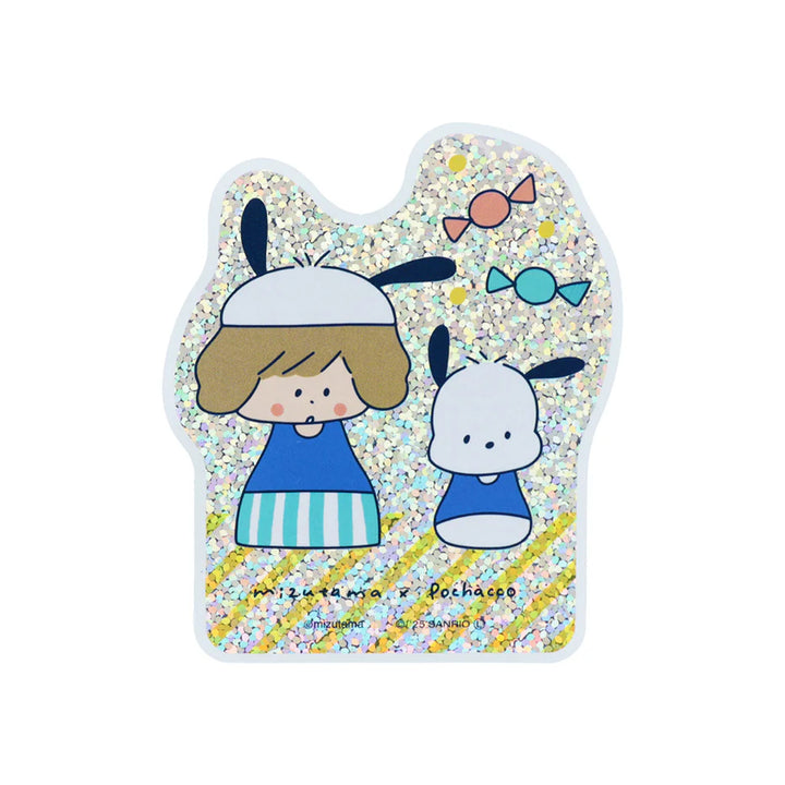 Limited Edition Vinyl Shiny Hologram Sticker - mizutama x Pochacco