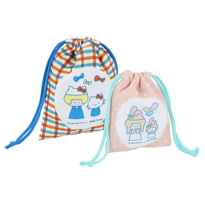 Limited Edition Drawstring Bag Set - mizutama x Sanrio Characters