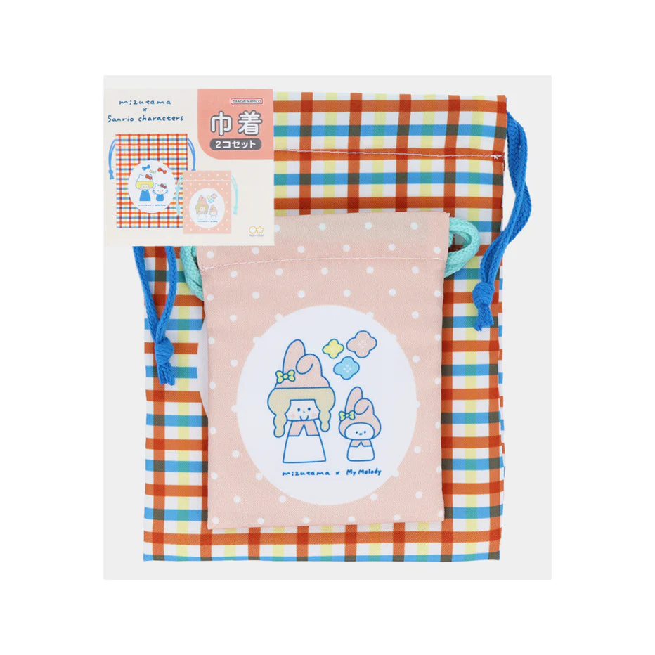 Limited Edition Drawstring Bag Set - mizutama x Sanrio Characters