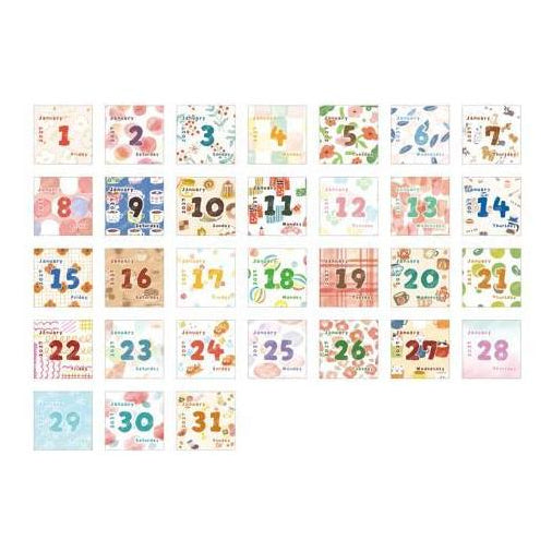 [2027] Furukawa Paper / Mini Square Himekuri Calendar - Patterns