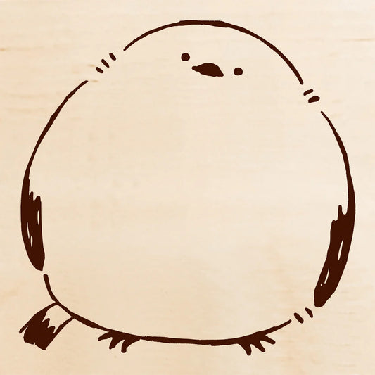 Square Rubber Stamp - Long-tailed Tit