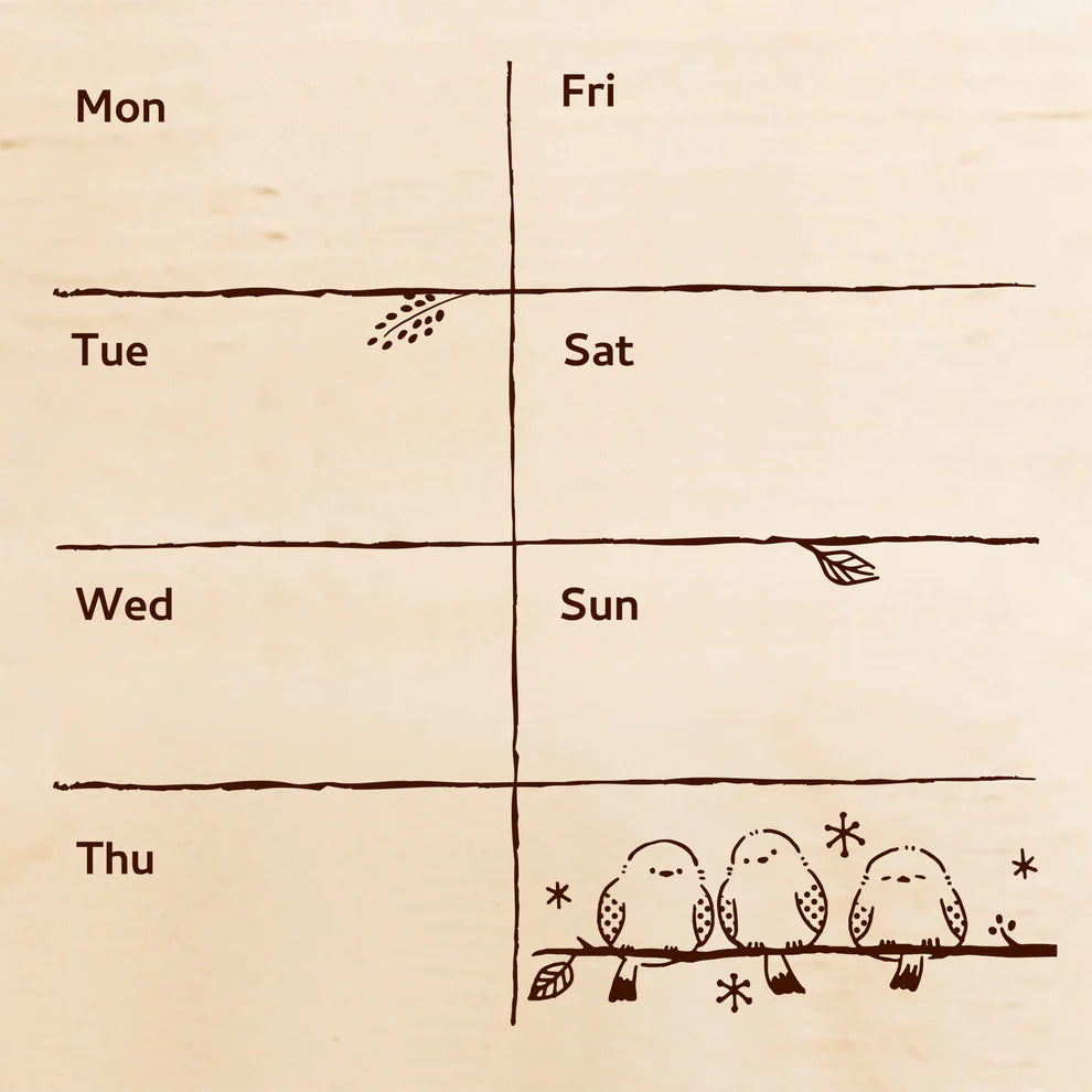 Square Rubber Stamp - Calendar