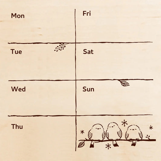 Square Rubber Stamp - Calendar