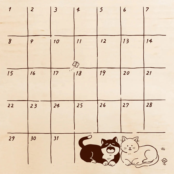 Square Rubber Stamp - Monthly Calendar