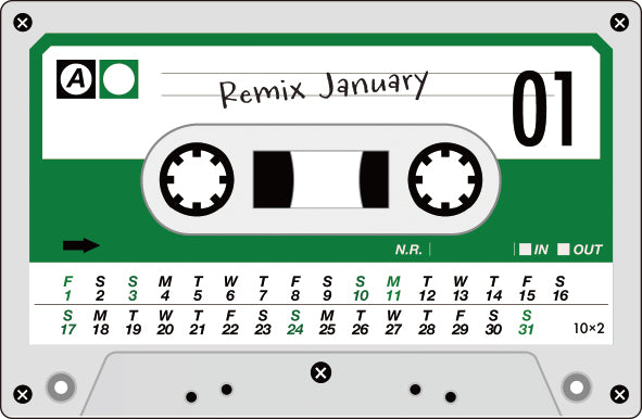 [2027] Cassette Tape Style Monthly Calendar