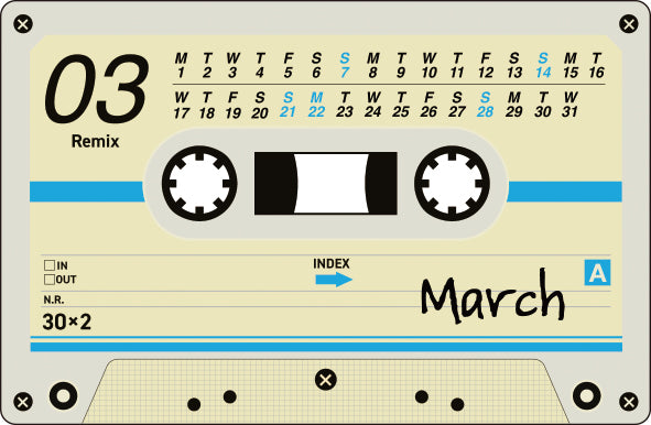 [2027] Cassette Tape Style Monthly Calendar