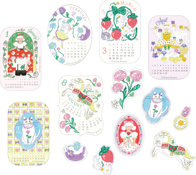 [2027] Heisuke Kitazawa / Monthly Calendar Stickers