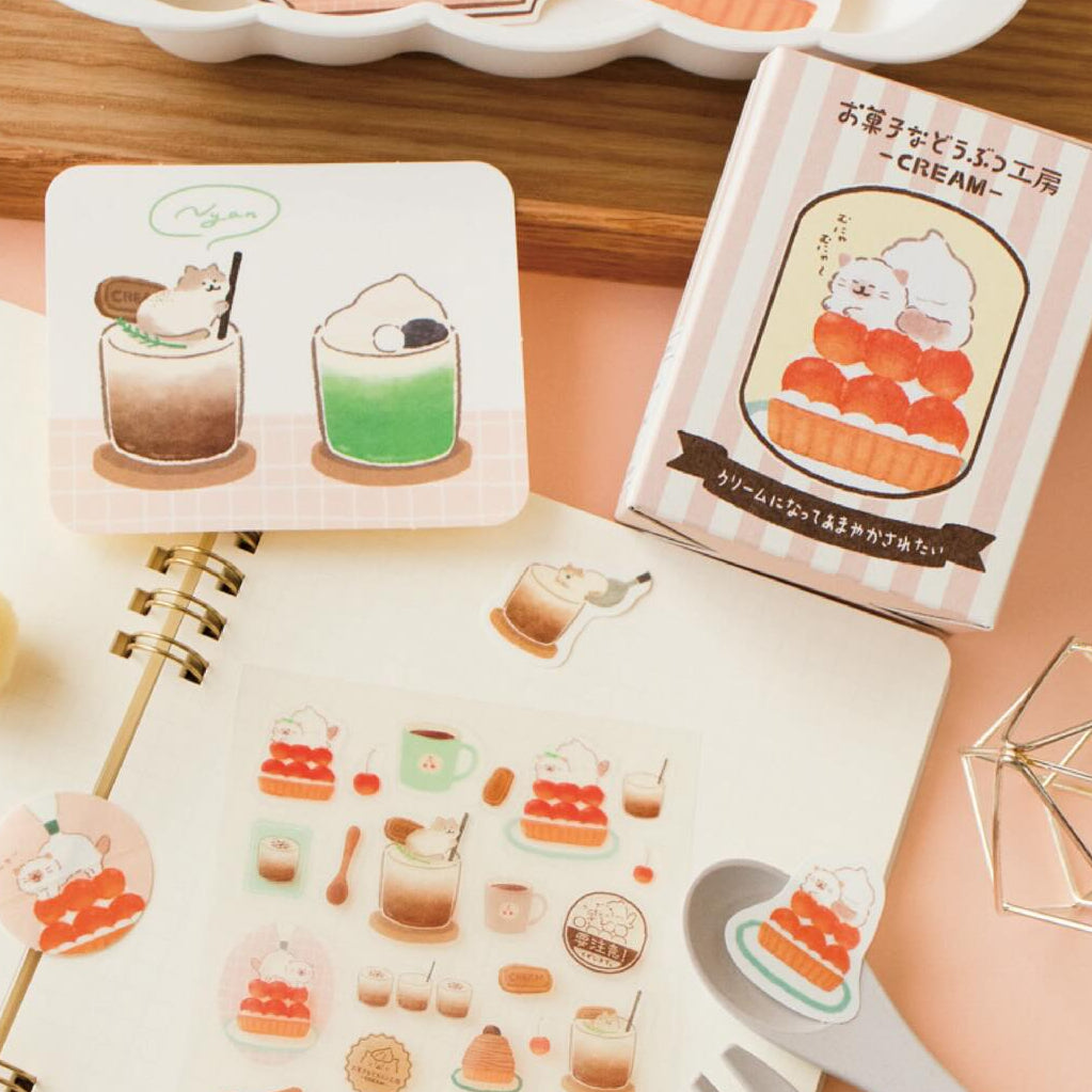 Furukawa Paper / Flake Stickers in Paper Box - Cat
