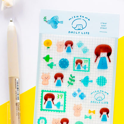 mizutama Limited Edition Stickers - Happy Blue Bird