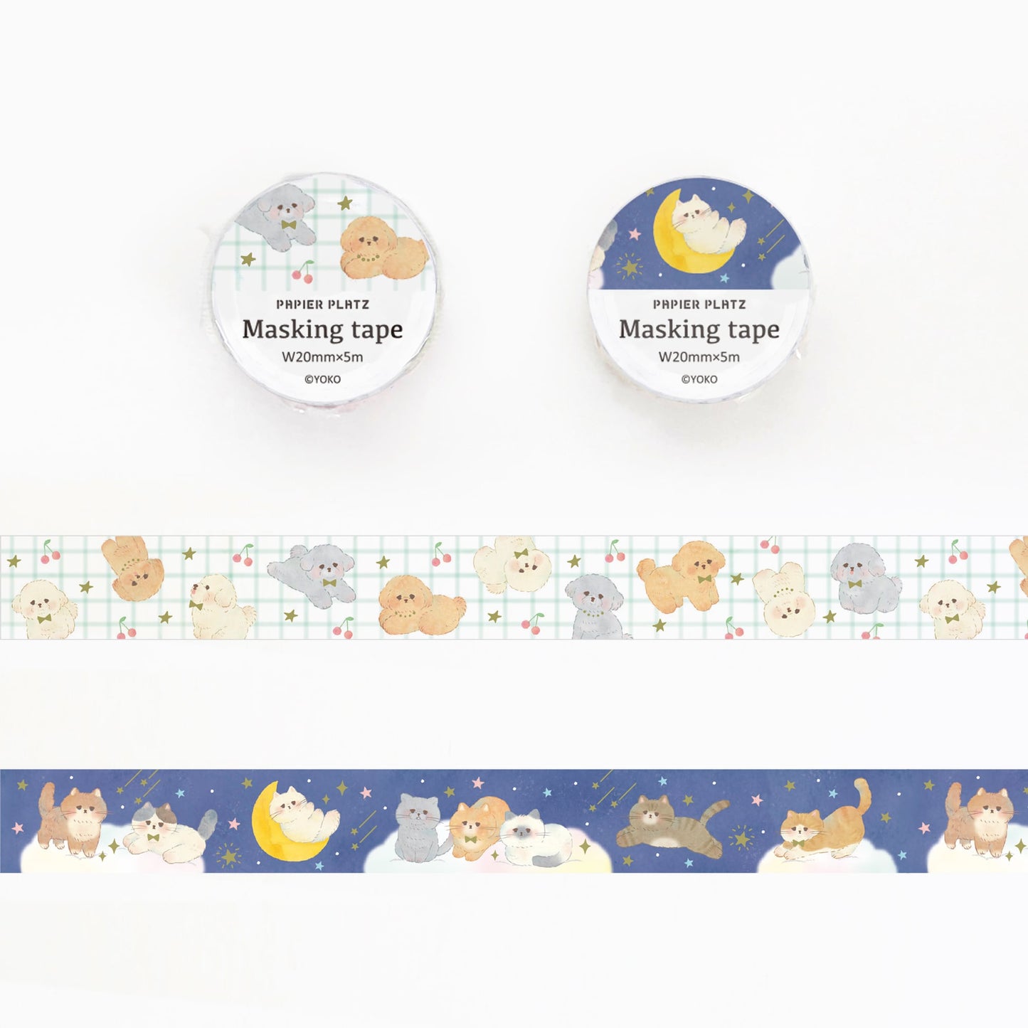 Yoko Washi Tape - Cute Fluffy Animals