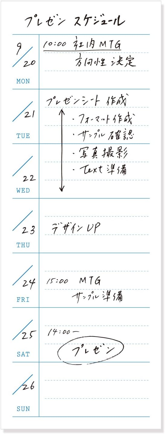 Weekly Schedule Sticky Notes