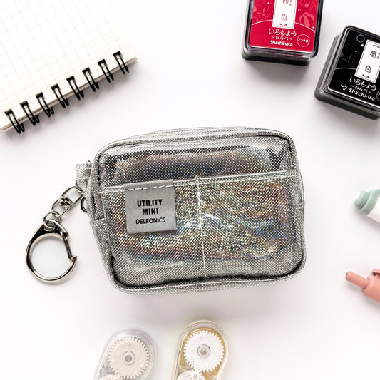 Delfonics / Mini Utility Pouch Keychain - Glitter (Gray)