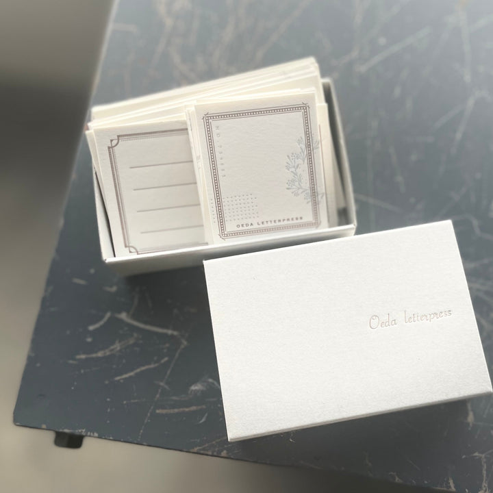 Letterpress Card Set - Mellow Silver