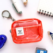 Delfonics / Mini Utility Pouch Keychain - Clear (Pink Orange)