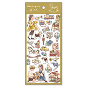 Antique Girl Stickers - Fun Time