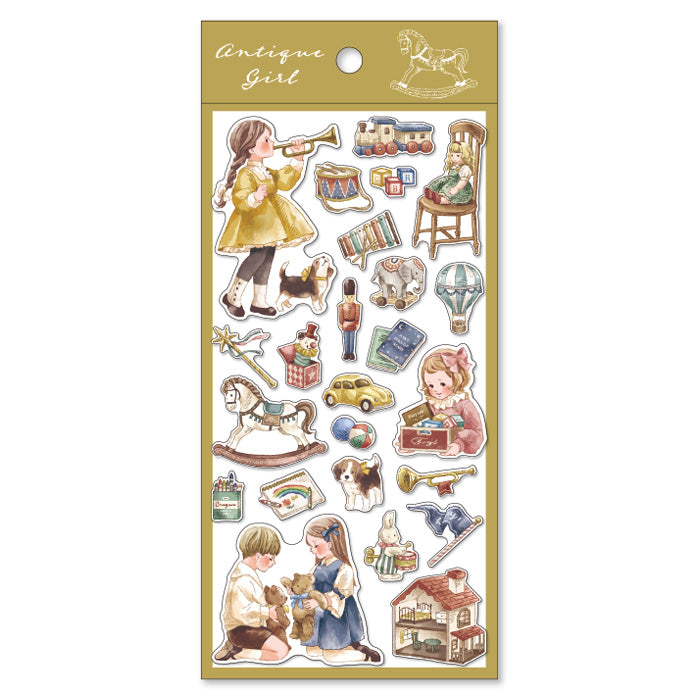 Antique Girl Stickers - Fun Time