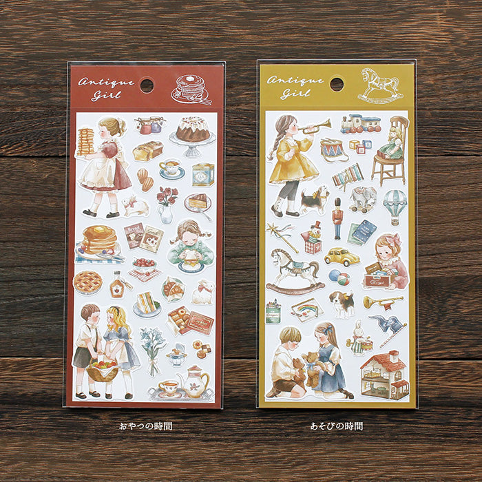 Antique Girl Stickers - Fun Time