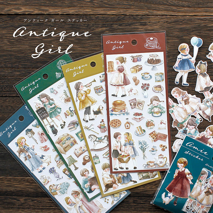 Antique Girl Stickers - Fun Time