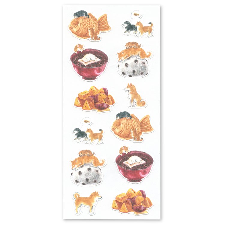 Stickers - Shiba and Japanese Sweets
