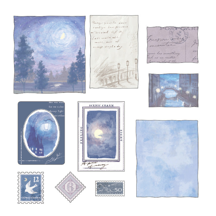 Landscape Flake Stickers - Moon Light (月明り)