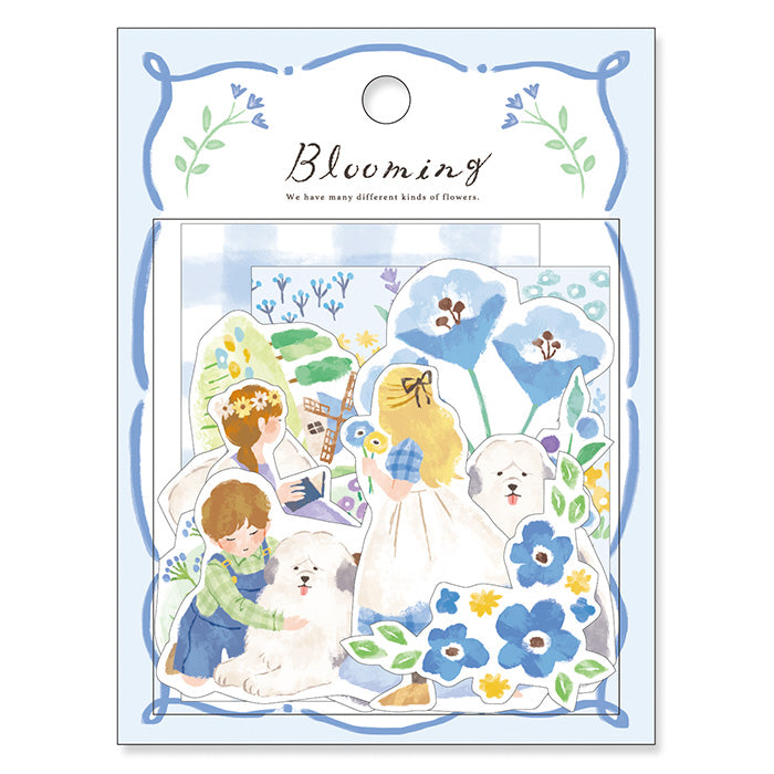 Blooming Flake Stickers - Blue