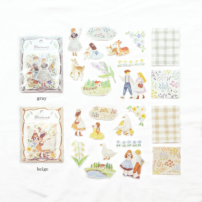 Blooming Flake Stickers - Gray