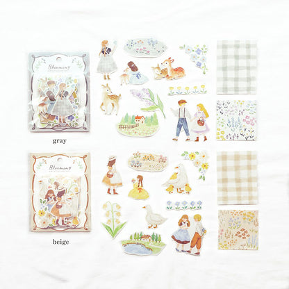 Blooming Flake Stickers - Gray