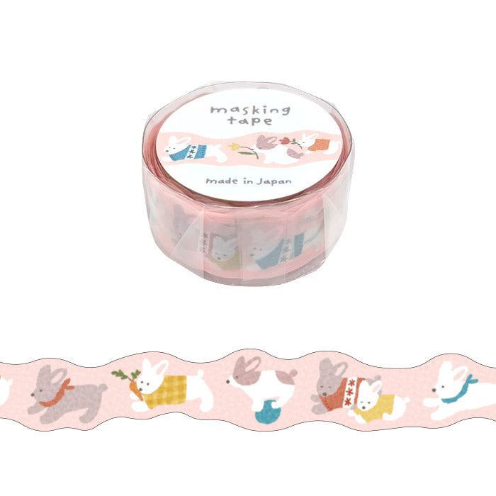 Hokkori Die-cut Washi Tape - Bunny