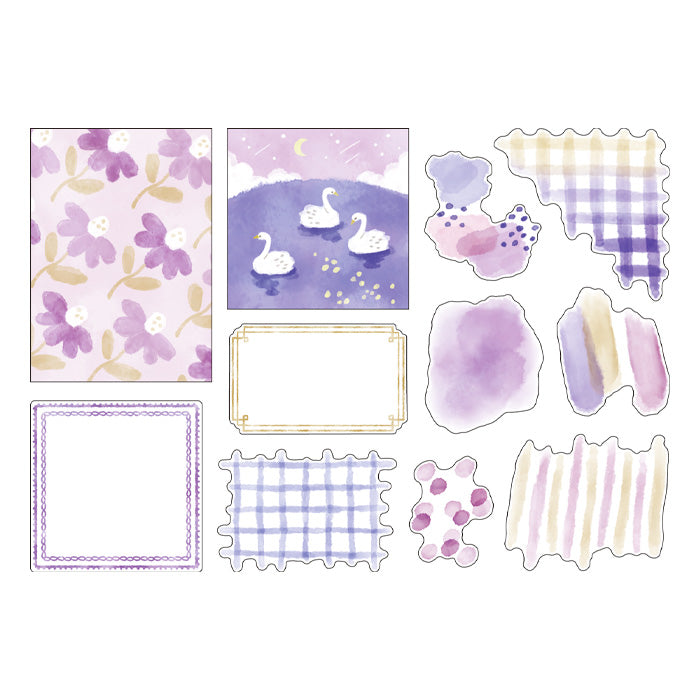 Watercolor Flake Stickers - Purple