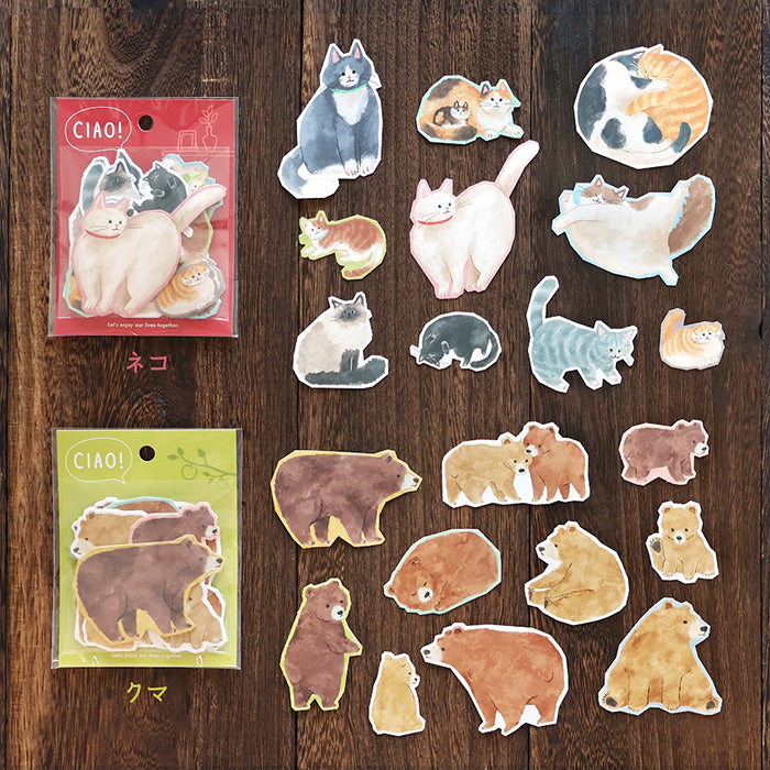 Ciao Large Flake Stickers - Cat