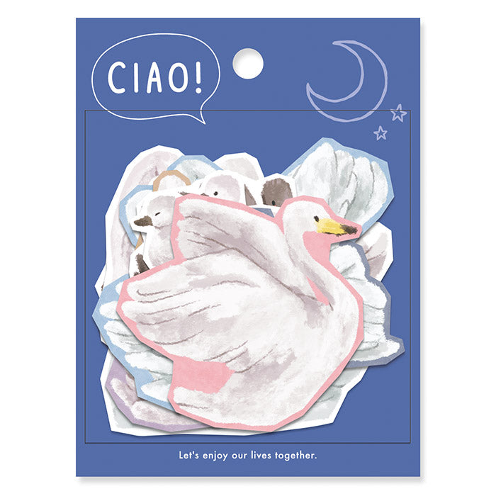 Ciao Large Flake Stickers - Swan