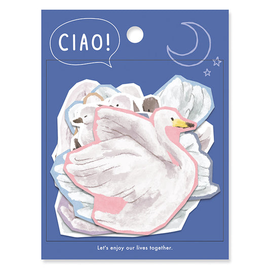 Ciao Large Flake Stickers - Swan