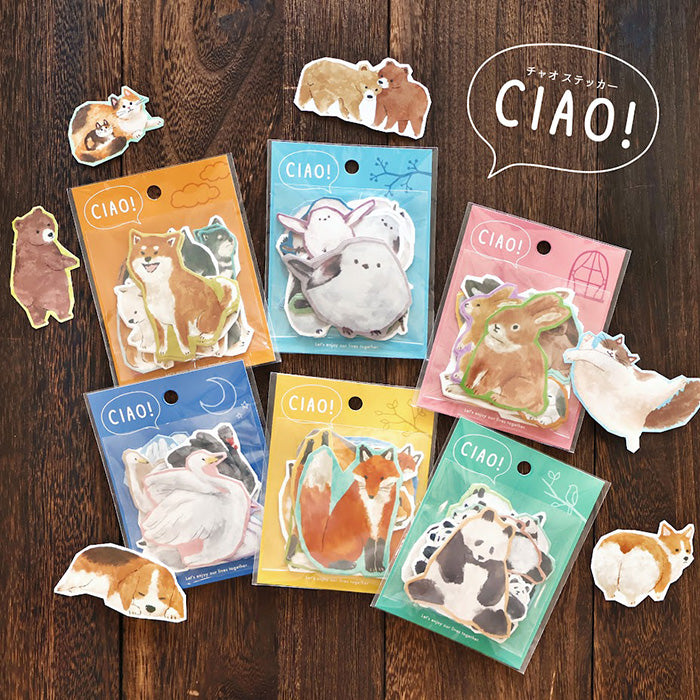 Ciao Large Flake Stickers - Shiba Dog