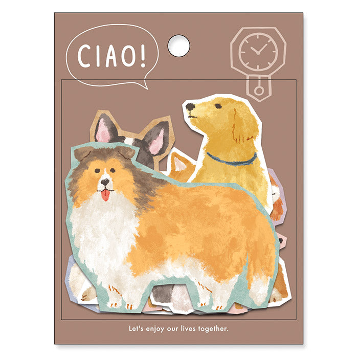 Ciao Large Flake Stickers - Dog