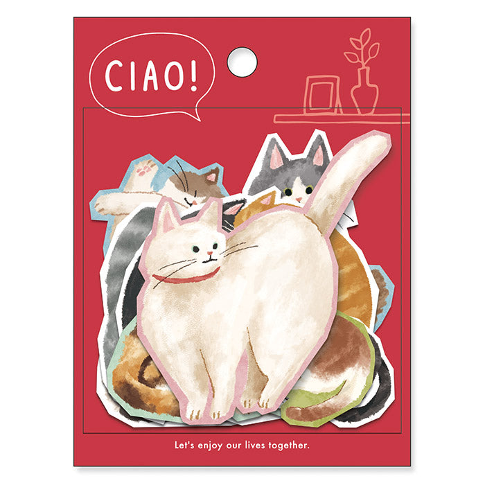 Ciao Large Flake Stickers - Cat