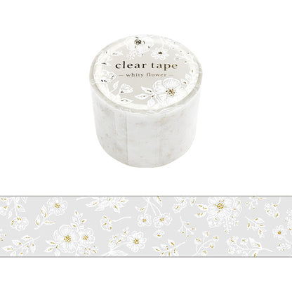 Shiny Clear Tape - White Flower