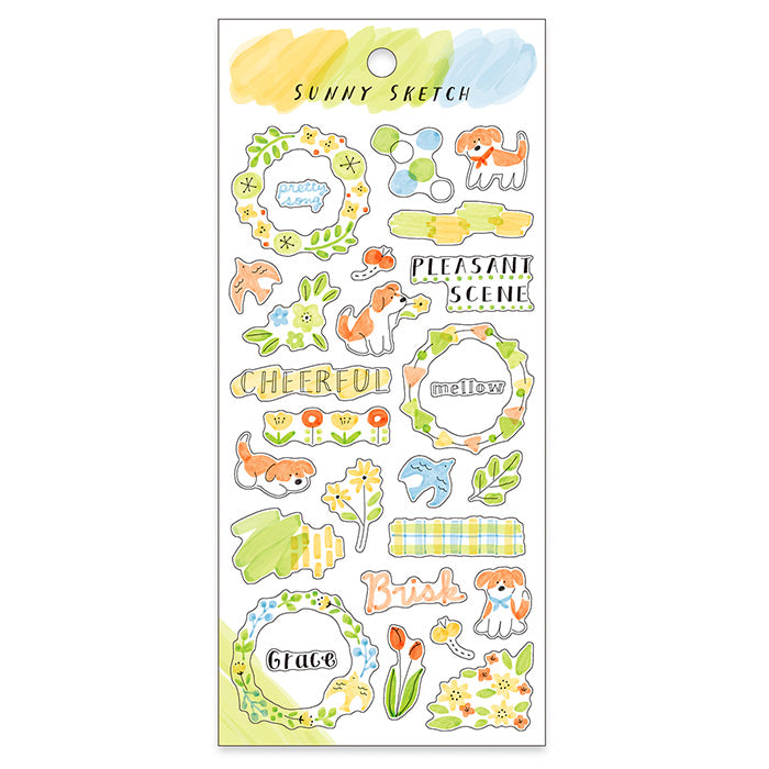 Sunny Sketch Stickers - Ligut Green